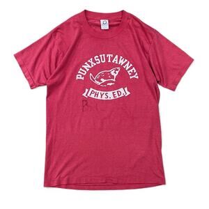 True Vintage Punxsutawney Phil Chucks Phys Ed PE Gym Class T Shirt Healthknit M